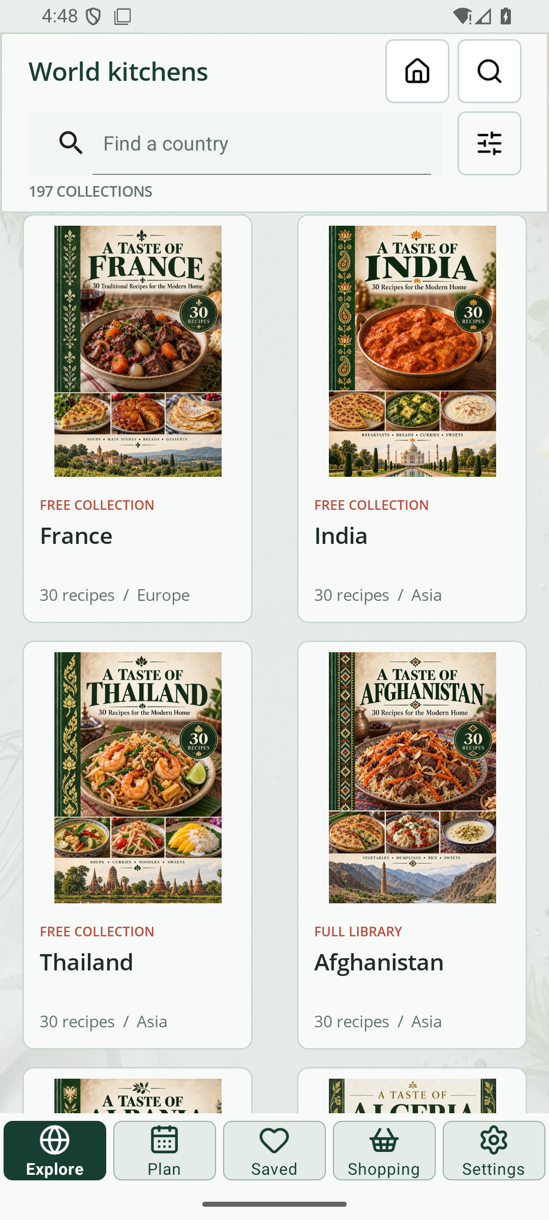 Country browsing in DishRoam