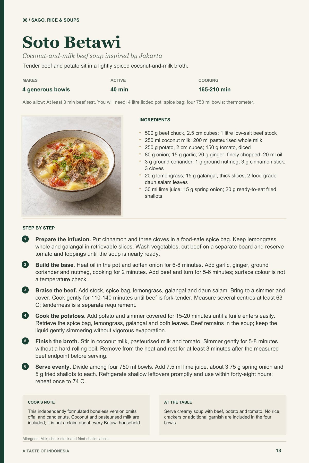 Soto Betawi recipe page from A Taste of Indonesia